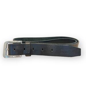 MONT BLANC ; Black Leather Silver Buckle Belt Size 54 ;